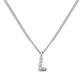 GD GOOD.designs Necklace with Letters Silver for Women, Skin-friendly Necklace with Initial Pendant, Silver Stainless Steel Letter Chain, Stainless Steel, Cubic Zirconia