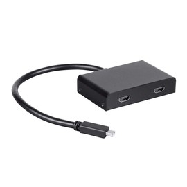 Monoprice 2-Port Mini DisplayPort 1.2 to HDMI Multi-Stream Transport (MST) Hub, Mini DP to HDMI,Black