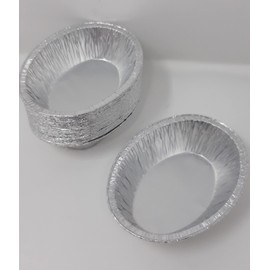 Oval Aluminium Foil Round Pie Roasting Oven Baking Dish Tray Style BBQ 137x102x30mm 187cc (100)