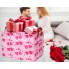 BOOHIT Pink Valentines Day Basket Large Foldable Heart Shaped Storage