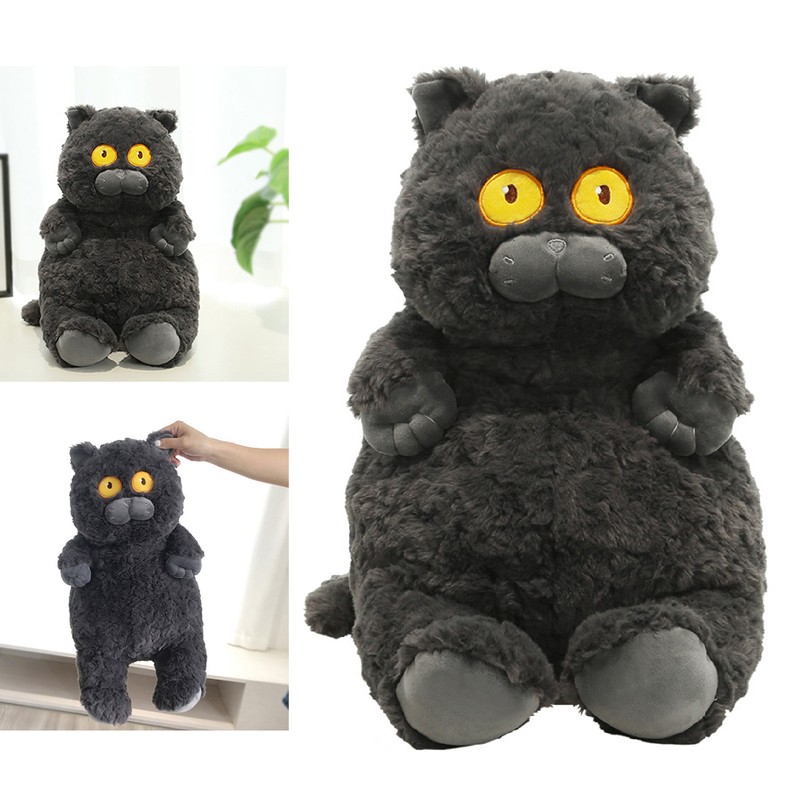 Cat Plush Toy Cute Soft Skin Friendly Fluffy Staring Short