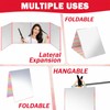 MEPIG Foldable Acrylic Full Length Mirror with Handle, Colorful, Four-Fold