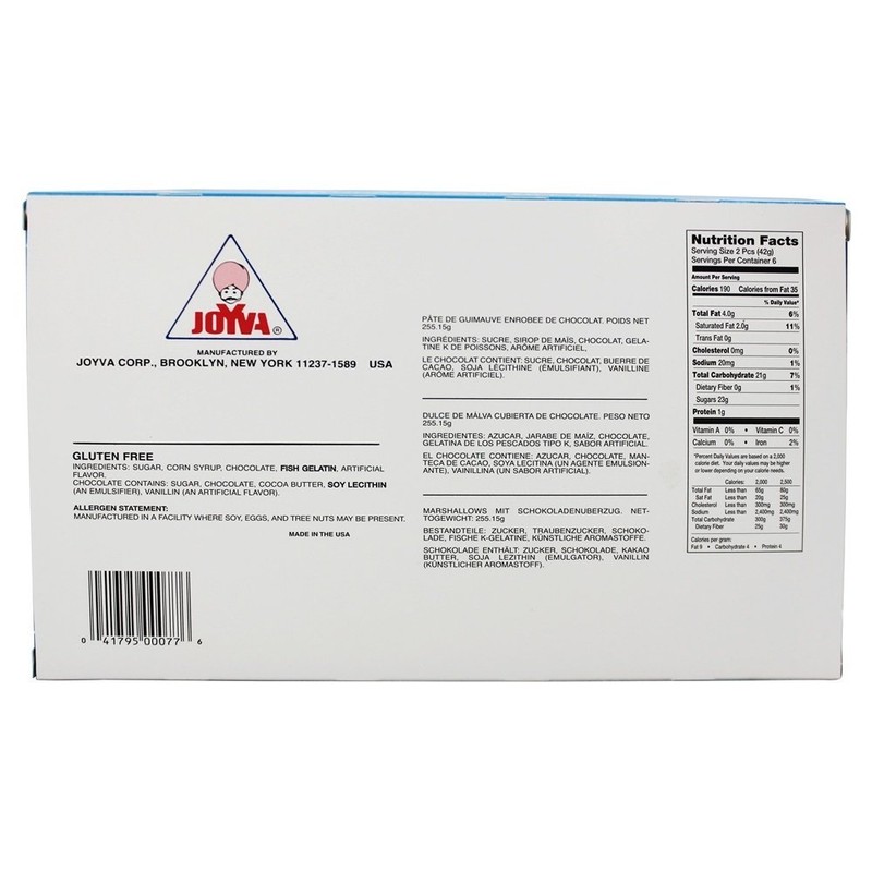 Joyva Marshmallow chocolate Covered Twists, 9 Ounce (Pack of 1)