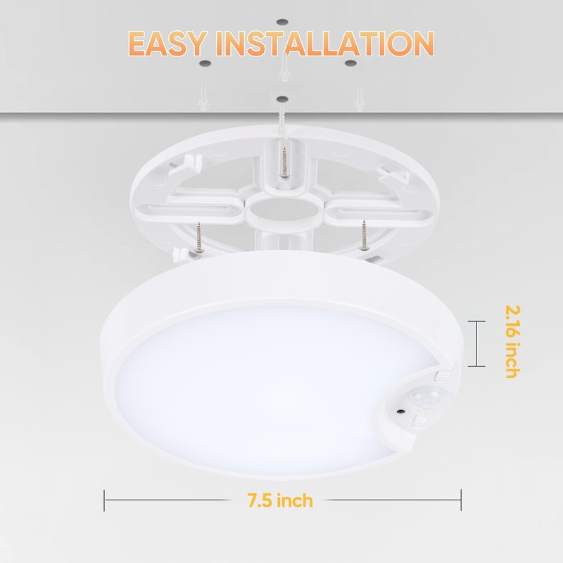 DJBoomy Rechargeable Motion Sensor Ceiling Light: Indoor LED Wireless Ceiling