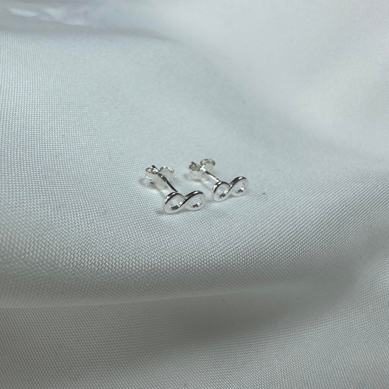 Sterling Silver Infinity Stud Earrings