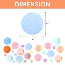 Pack 6 Sheets Polka Dots Wall Decals for Girls Room Boys Toddlers Kids Bedroom Classroom Playroom Car Window Cute Stickers Waterproof Decals Home Accessories Party Decorations