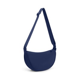TIAASTAP Women's Half Moon Crossbody Shoulder Bag, Hobo Casual Crossbody Bag, Plain Portable Crescent Moon Bag, Shoulder Bag with Adjustable Shoulder Strap, A-dark blue