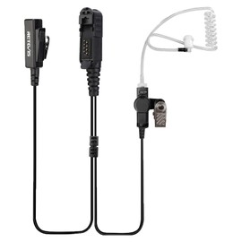Retevis XPR 3500e XPR 3300e Earpiece with Mic, Compatible with Motorola XPR3300e XPR3300 XPR3500e XPR3500 XIR P6600 DP2400 DP2600 E8600 Walkie Talkies, Big PTT, Covert Acoustic Tube earpiece(1 Pack)
