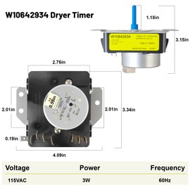 W10642934 W10854240 Dryer Timer 115VAC 60HZ Compatible with Whirl-Pool Ken-More Dryer Replaces 4383816 AP5999223 PS11731277 EAP11731277 PD00045461 418-093-20-B5