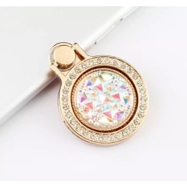 E&L LiliDreamStore 360 Rotating Fashion Crystal Cell Phone Finger Ring Stand Holder  - Gold