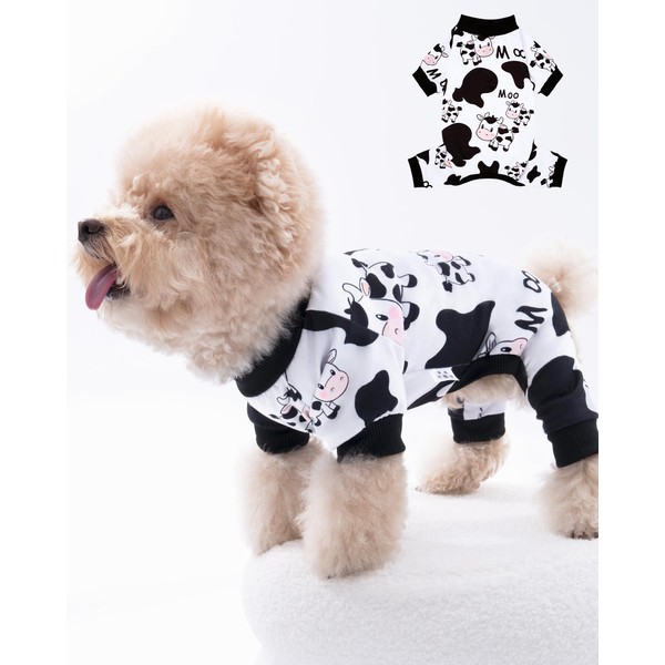 XPUDAC Dog Pajamas Soft Stretchy Pig Dog Clothes for Small