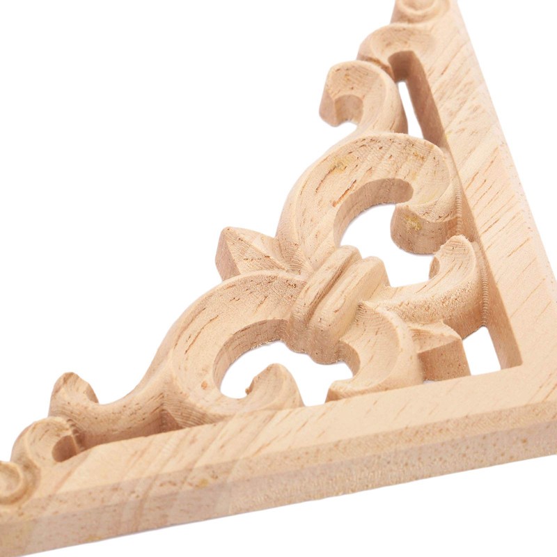 MUXSAM 6*6cm Wood Carving Decal Corner Wood Applique Decorative Moulding