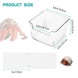 U0U 2 Pack Hermit Crab Water Tank,Hermit Crab Accessories Hermit Crab Cage with Climbing Ramps,Acrylic Hermit Crab Salt Water Pool for Small or Medium Hermit Crab Habitat (Small)