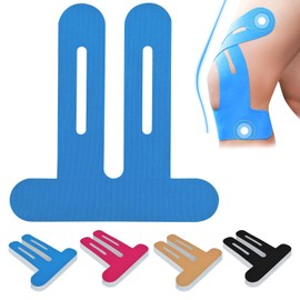 LiangMai Pack of 10 Precut Kinesiotapes Knee, Pre-Cut Kinesiology Tape, Sports Tapes, Blue Kinesiotape, Waterproof & Skin-Friendly, Professional Physio Tape for Knee Pain, Knee Posture Correction