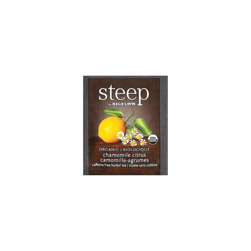 steep Organic Chamomile Citrus Herbal 20 Count Box, Certified Organic,