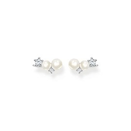 Thomas Sabo H2211-167-14 Women's Ear Climber Stud Earrings White Stone 925 Sterling Silver, Silver, Cubic Zirconia