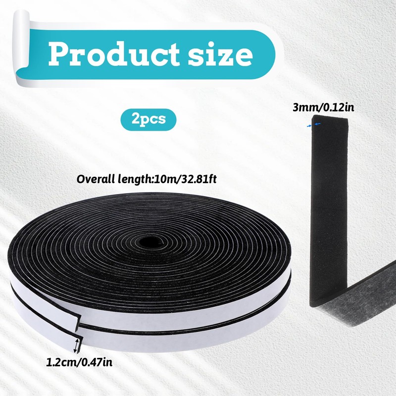 66Ft Foam Tapes Self Adhesive Weather Stripping Door Seal Strip