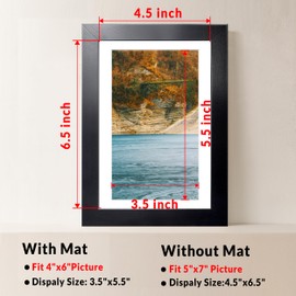 Annecy 5x7 Picture Frame Set of 3, Display Pictures 4x6 with Mat or 5x7 Without Mat, Stable and Sturdy 5 x 7 Frame and Polished Plexiglass, Black