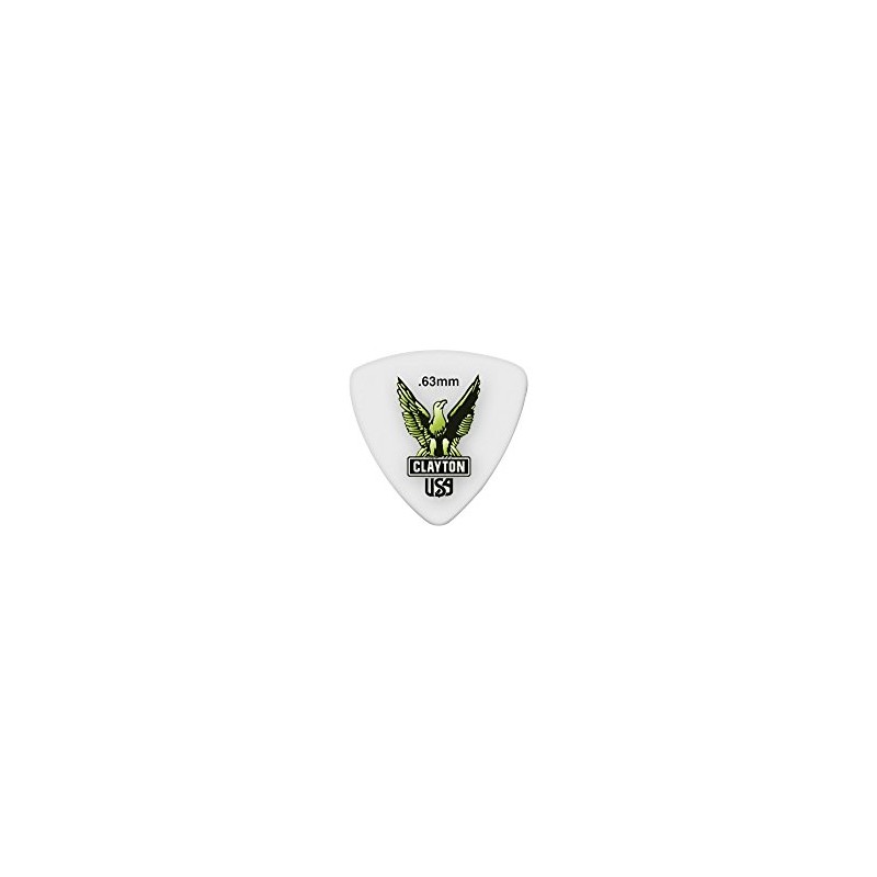 Clayton Acetal - Púas de guitarra triángulo redondeado de 0.63