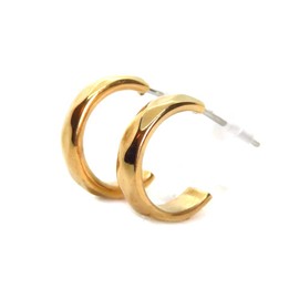 LUXSTAR Earrings, Hoop Ring, Simple, Men's, Women's, Stainless Steel, Hypoallergenic, Sterling Silver Silver, No Gemstone