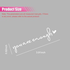 UHANBUT You Are Enough Car Rearview Mirror Sticker Decal, Vinyl Cute Auto Window Stickers for Women, Girls, Self Affirmations Vehicle Decoration Decals for Bottle, Laptop, Vanity Mirror (White/Enough)