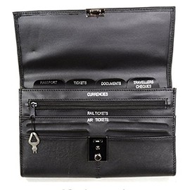 LORENZ Genuine Leather Travel Document Passport Organiser Holder Lockable Wallet