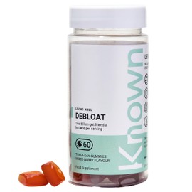 2 Billion Gut Friendly Bacteria Debloat Probiotic Vitamin Gummies from Known Nutrition | 60 Two-a-Day Gummies | Daily Gut & Debloat Support | Added Vitamin C | Mixed Berry Flavour (Pack of 1)