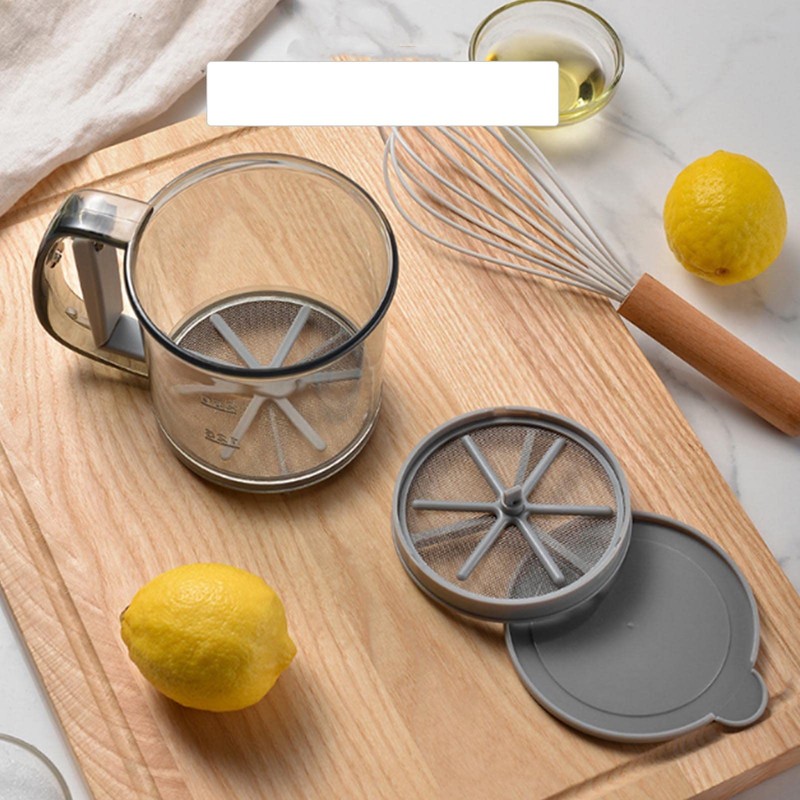 Locadence Flour Sifter, Hand Press Double Layer Handheld Flour Strainer