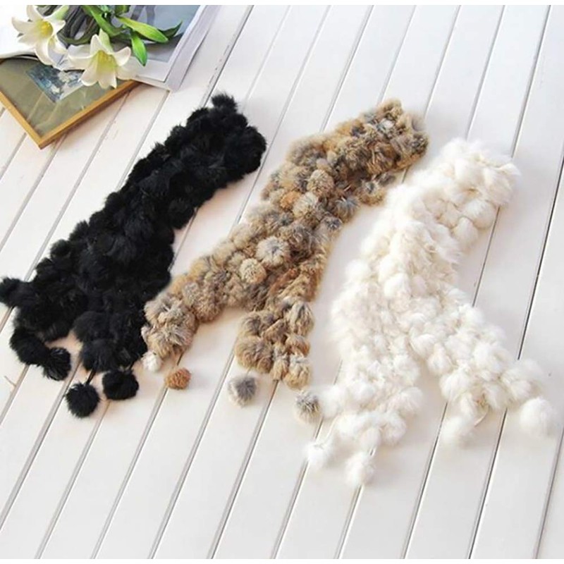 PG6 Real Rabbit Fur Scarf Warm Neck Wrap