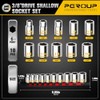 10 PCS 3/8-Inch Drive Shallow Socket Set, Standard SAE, 5/16"-