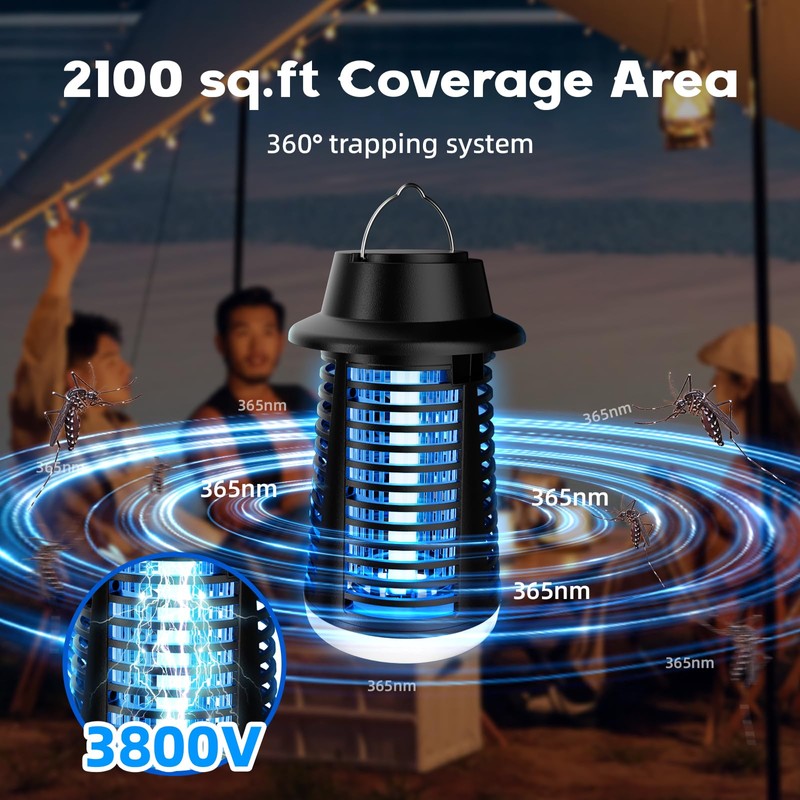 Bug Zapper Outdoor Indoor, Mosquito Zapper, Fly Trap, Waterproof Insect
