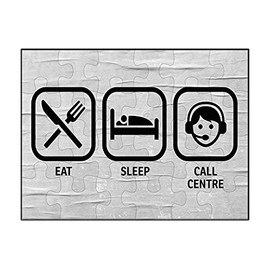 Makoroni - EAT Sleep Call Centre - Jigsaw Puzzle 30 pcs, DesO40