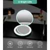 WOBSION LED Lighted Travel Makeup Mirror, 1x/10x Magnification, Compact, Portable