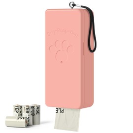 qeerable Dog Poop Bag Dispenser, Wall-Mounted dispenser Outdoor or Indoor for Doggy and Pets, Pink Dog Poop Bag Holder for Yard and Park, Included 4 Rolls (60 Bags)