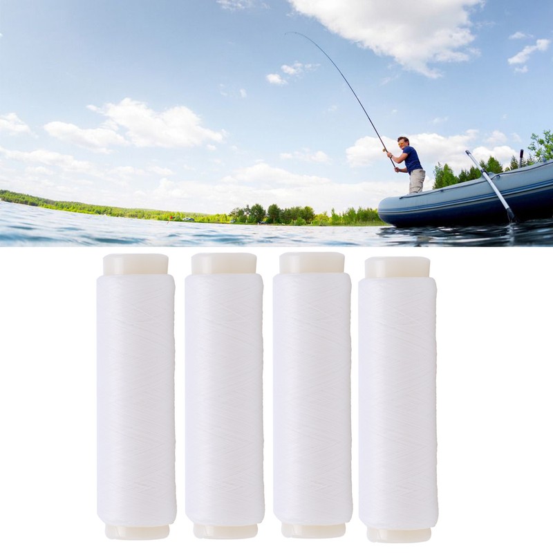 4pcs 100/200m Invisible Nylon Fishing Rubber Band Line High Elastic