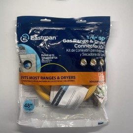 Eastman 5/8" OD Gas Range & Dryer Connector Kit Fits Most Ranges & Dryers 48"
