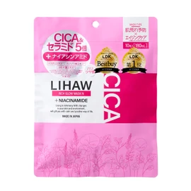 LIHAW Rihow Rich Glow Mask [CICA x Niacinamide Formulated] For Rough Skin & Dryness, Pack of 10 Sheets (1)
