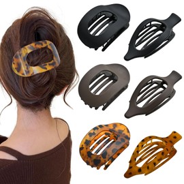 Flat Claw Clips for Women, Large Duckbill French Hair Clips, 6 Pack Non-Slip Matte Hair Accessories for Thick & Thin Hair