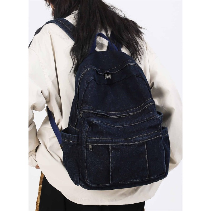 GAMLFL Canvas Backpack for Women Retro Aesthetic Rucksack Basic Backpack