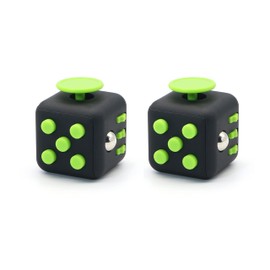 Appash Fidget Cube 2PCS Stress Anxiety Pressure Relieving Toy Great for Adults and Children[Gift Idea][Relaxing Toy][Stress Reliever][Soft Material](2Black&Green)