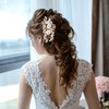 Lollanda Bride Flower Hair for Wedding, Bridal Hair Rhinestone, Silver