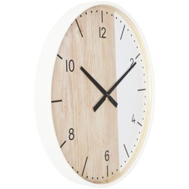 Deco 79 Wooden Decorative Wall Clock Two-Toned Wall Clock for Home with White Accents, Wall Clock for Room 24" x 2" x 24", Brown