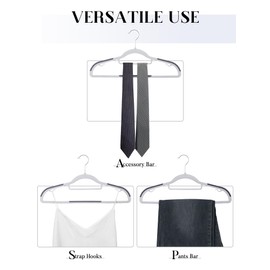 HOUSE DAY Plastic Hangers 100 Pack, Gray Plastic Clothes Hangers Non Slip Hangers with Grip, Heavy Duty Plastic Hangers with 360º Swivel Hook, Ultra Thin Hangers Space Saving Hangers for Closet