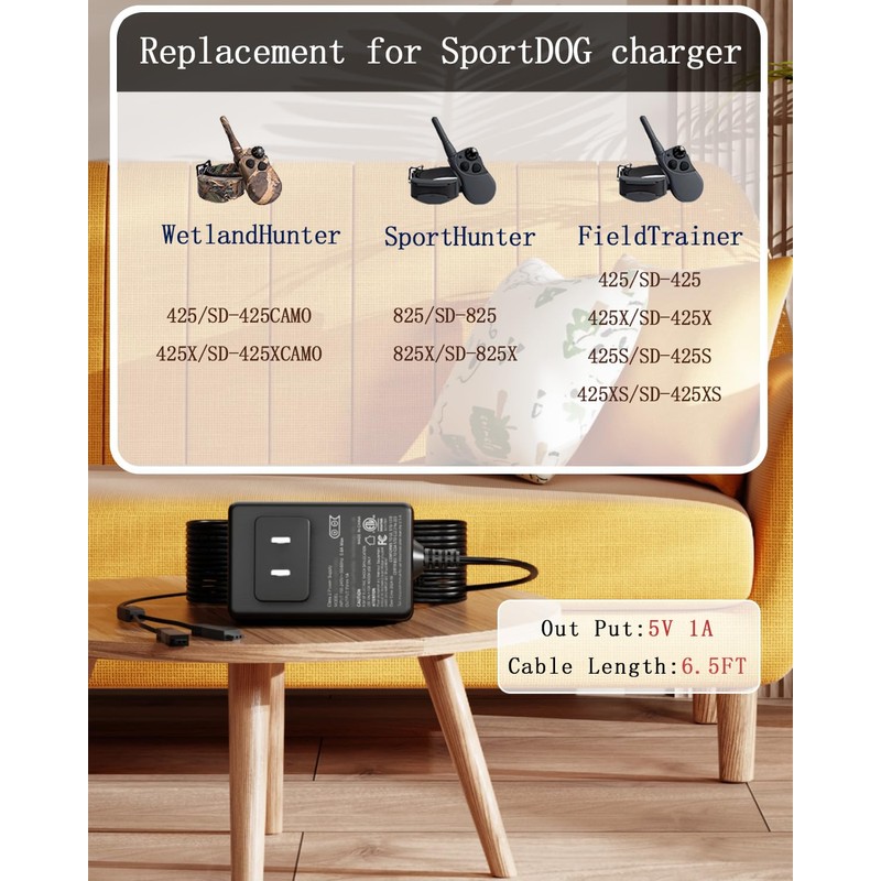 PUIMIT 5V Charger for SportDOG Compatible with SportDOG SD-425S, SD-425,