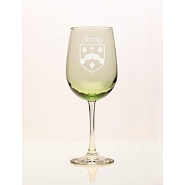 Strong Irish Coat of Arms Green Wine Glass
