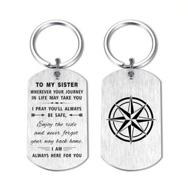 DEGASKEN To My Sister Keychain Gifts Ideas for Birthday Graduation Presents