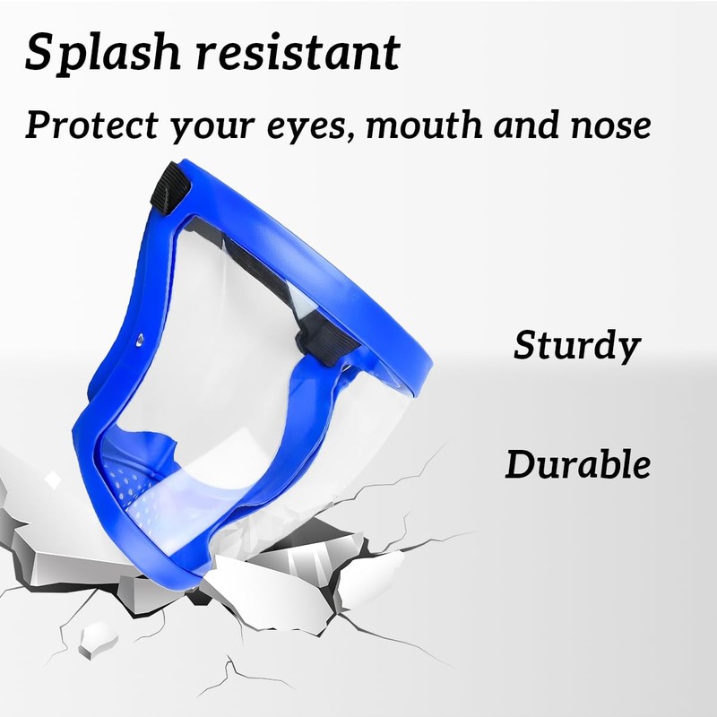 Bojueshaw Anti-Fog Full Face Shield with Adjustable Strap,Reusable HD Clear