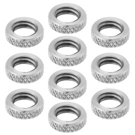 eMagTech Pack of 10 Lock Nuts Made of 304 Stainless Steel 3/8 Inch Internal Thread Knurled Nuts Locking Nuts Compatible with Bankstick Bite Alarm Lock Nuts Outer Diameter 14 mm Thickness 4 mm