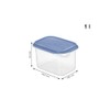 Rotho 0.75 Litre Rectangular Container, Blue Lid, Clear, 0.75 Litre