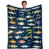 Fishing Blanket Gift for Men Boys Soft Flannel Fish Throw